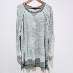 Jane & Delancey Womens Green High Low Oversized Sweatshirt Size 2X Lightweight